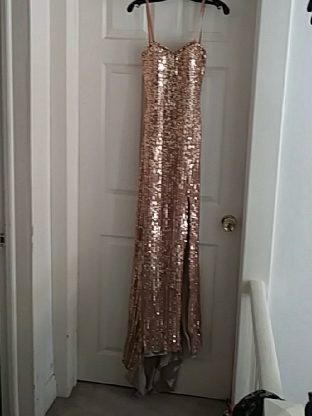 Beautiful golden sequined evening dress